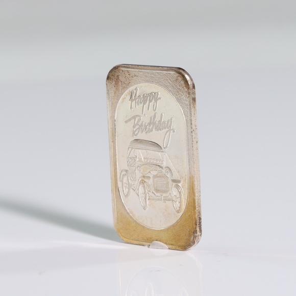 Happy Birthday Car 15 Grams Sterling Silver Art Bar - Picture 2 of 6